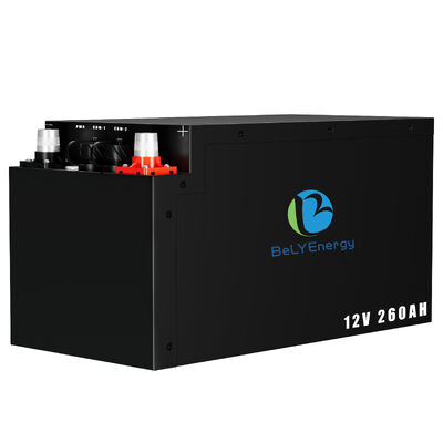 باتری لیتیوم آهن فسفات H8 DIN Case 12V260Ah زیر صندلی، مهندسی شده برای RV، موتورخانه و کمپر