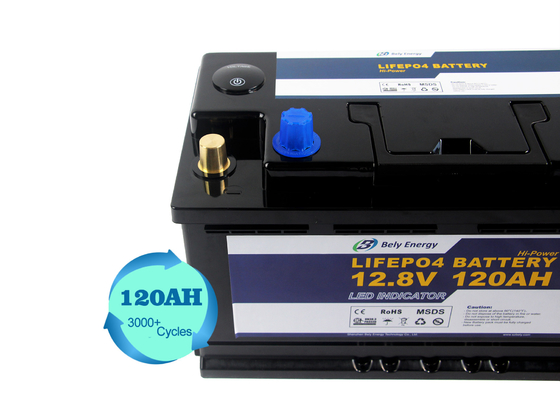 خرید 12 ولت 120 آمپر ساعتی Lifepo 4 باتری لیتیوم نور باتری 12 ولت باتری قابل شارژ سیکل عمیق online manufacture