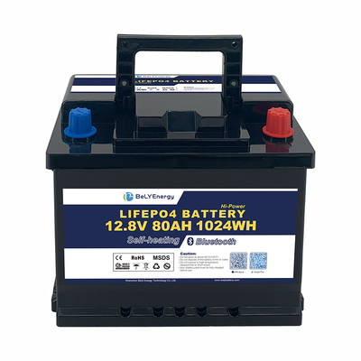 طراحی سبک وزن آسان برای نصب 3000 چرخه 12V80Ah باتری LiFePo4 برای قایق