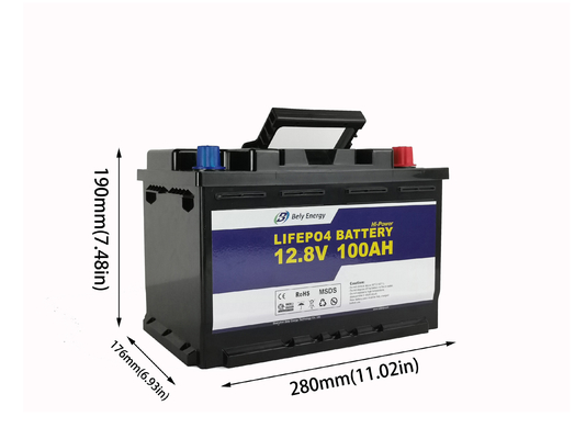1280Wh باتری 100 آمپر ساعتی 12 ولت Lifepo4 برای ذخیره انرژی خورشیدی